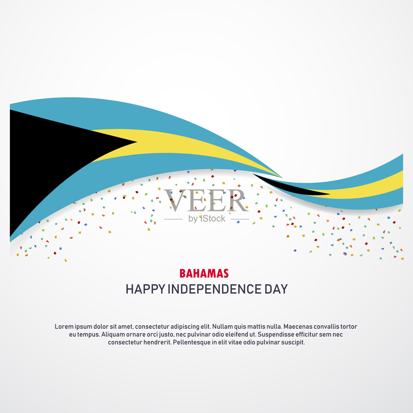 巴哈马独立日快乐背景设计模板素材