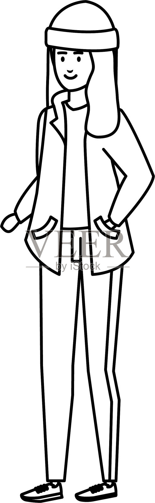 美丽而年轻的女人性格设计元素图片