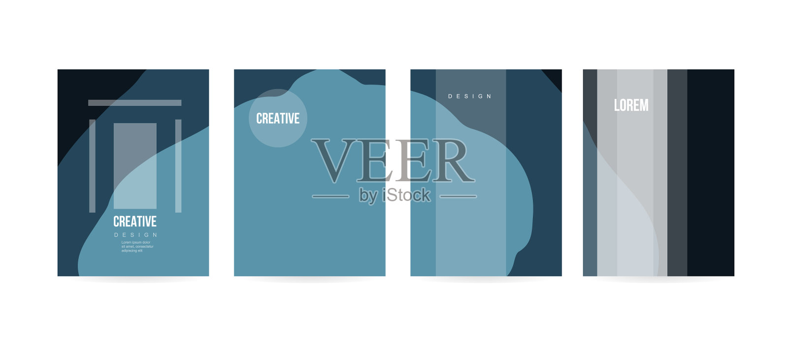 小册子或卡片设计的最小封面概念设计模板素材