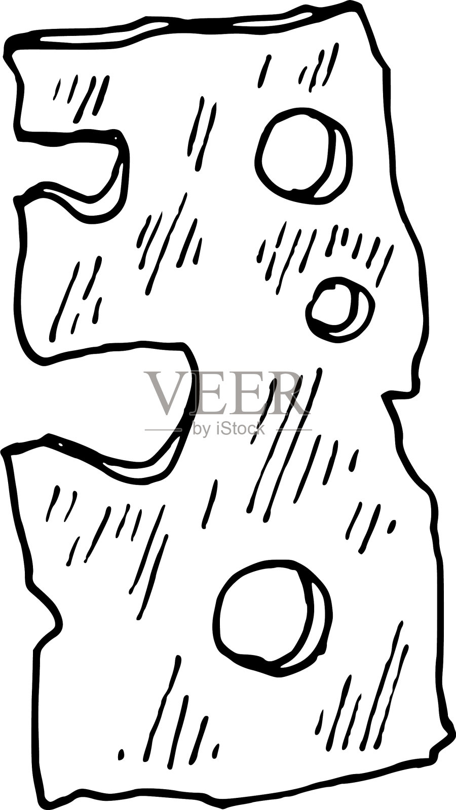 手工绘制的一块奶酪设计元素图片