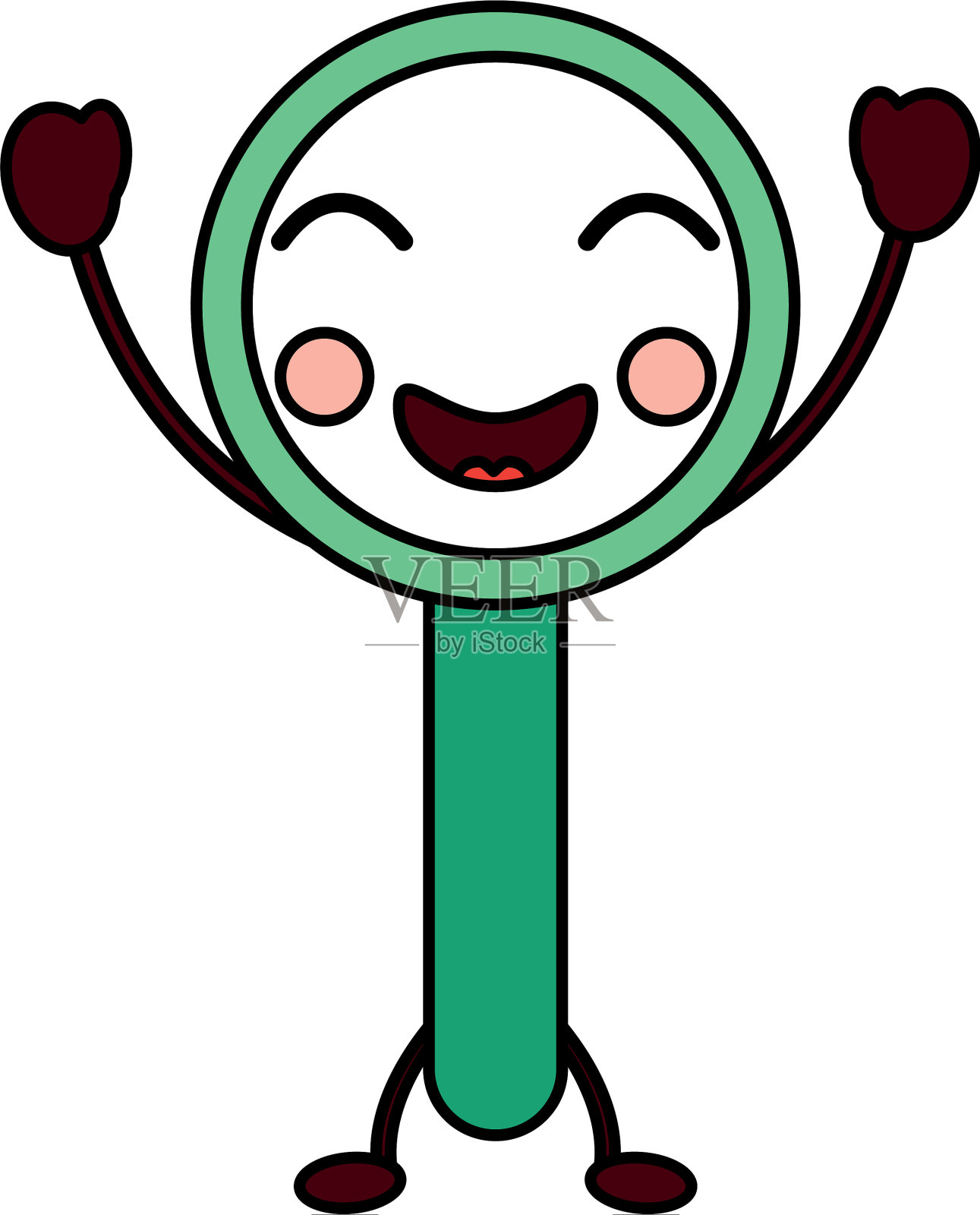 放大镜卡哇伊图标形象设计元素图片