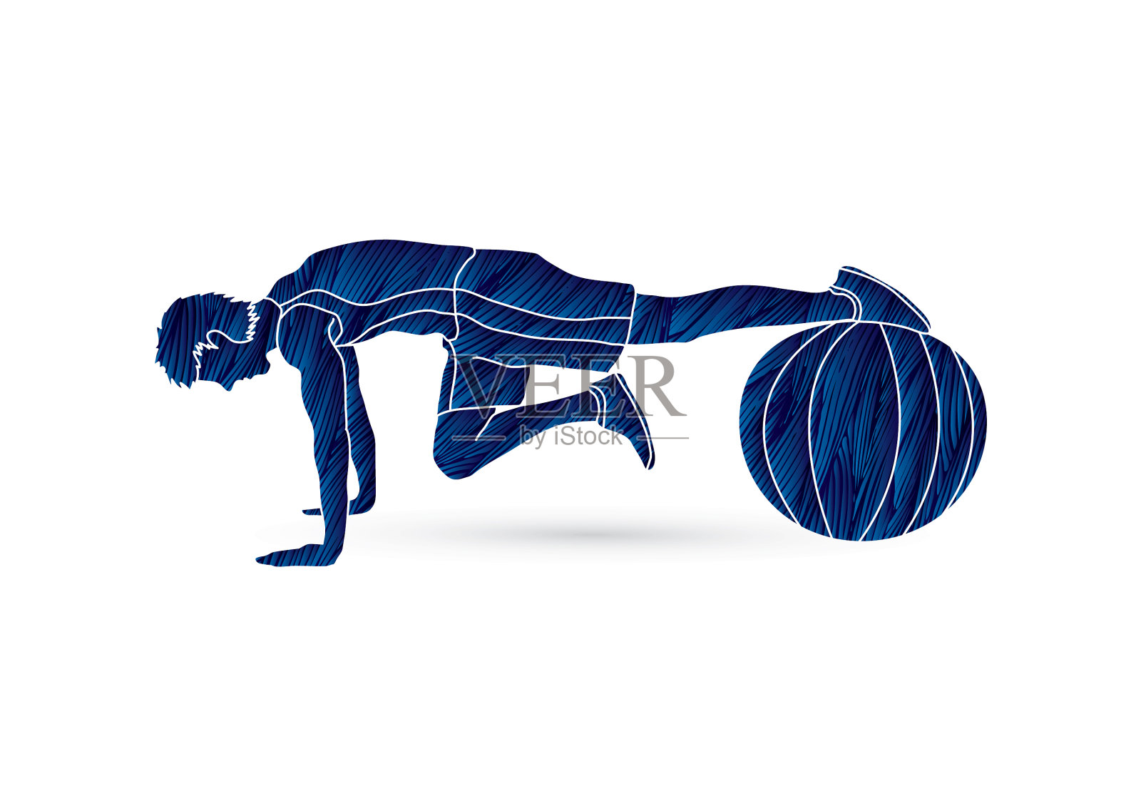 男子健身瑞士球设计元素图片