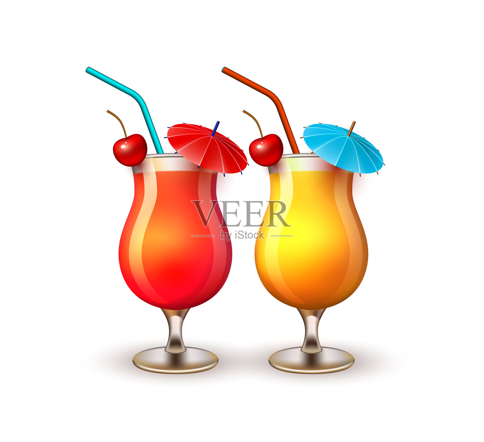 暑假现实鸡尾酒杯设计元素图片