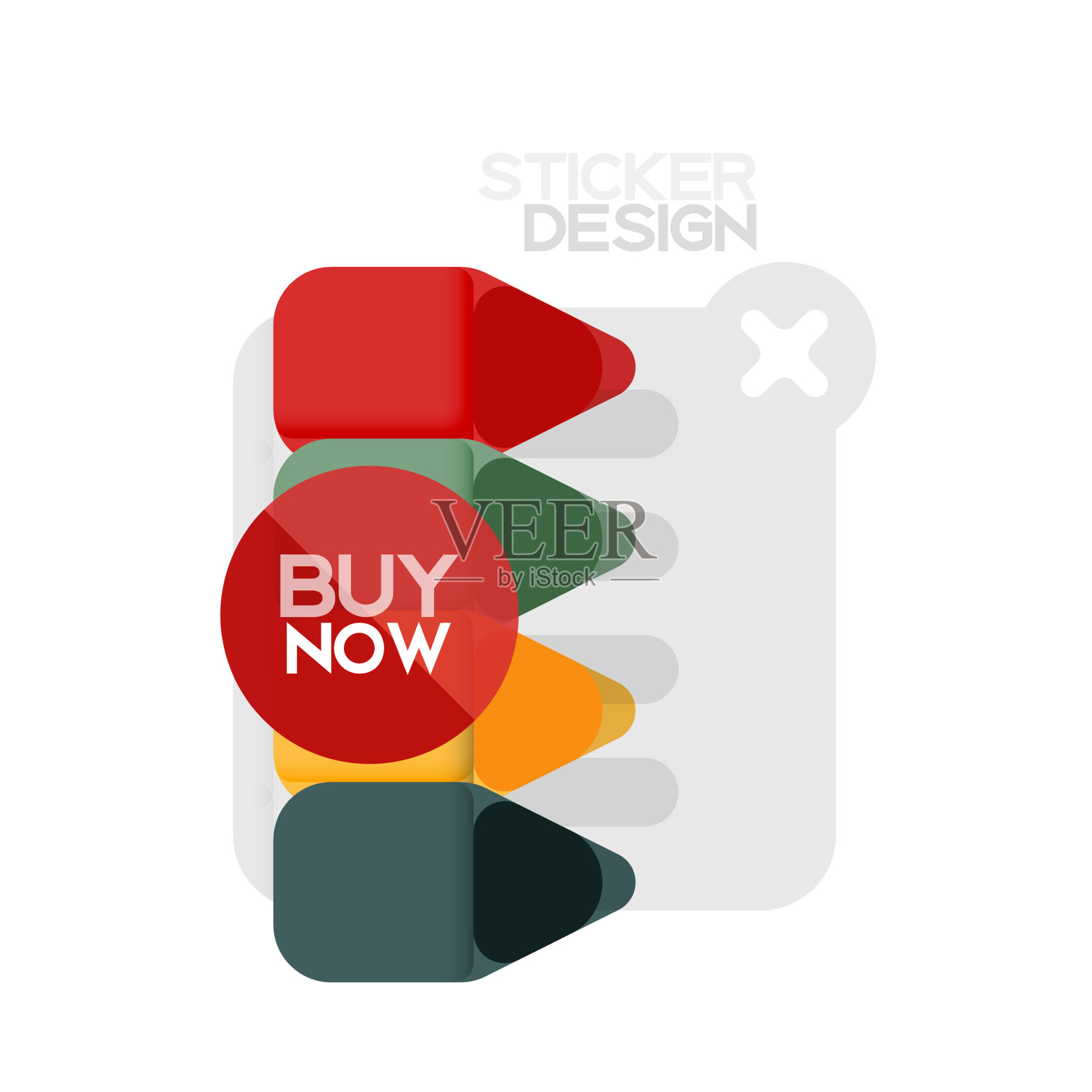 平面设计三角形箭头形状的几何贴纸设计元素图片