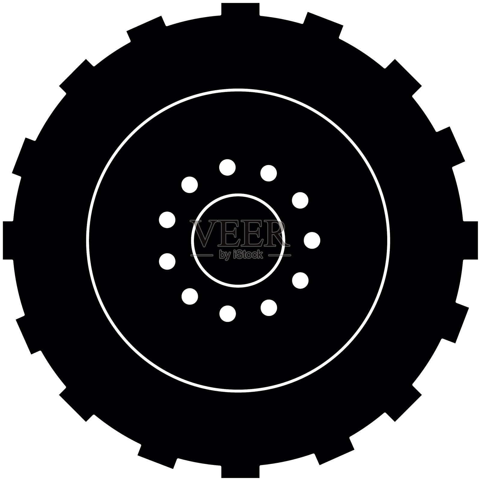 拖拉机轮胎隔离图标设计元素图片