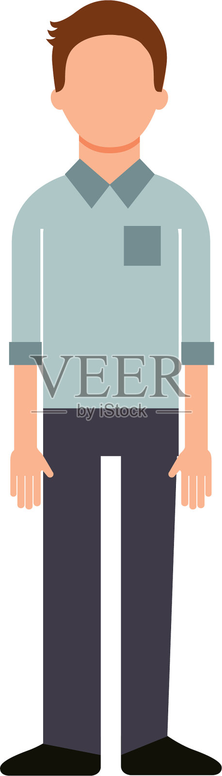 男性头像卡通人物站立的男人设计元素图片