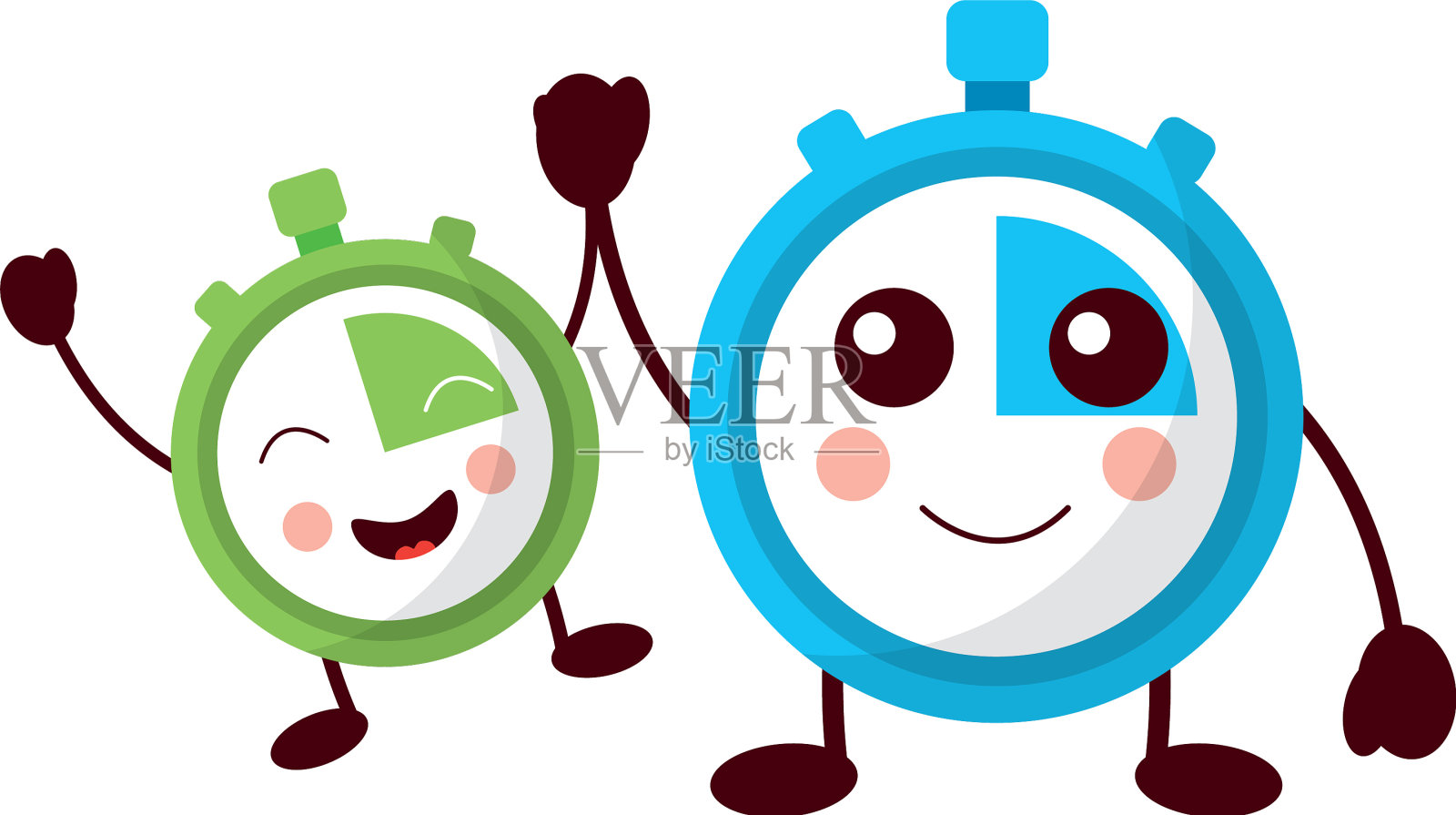 卡通天文钟倒计时卡哇伊字符设计元素图片