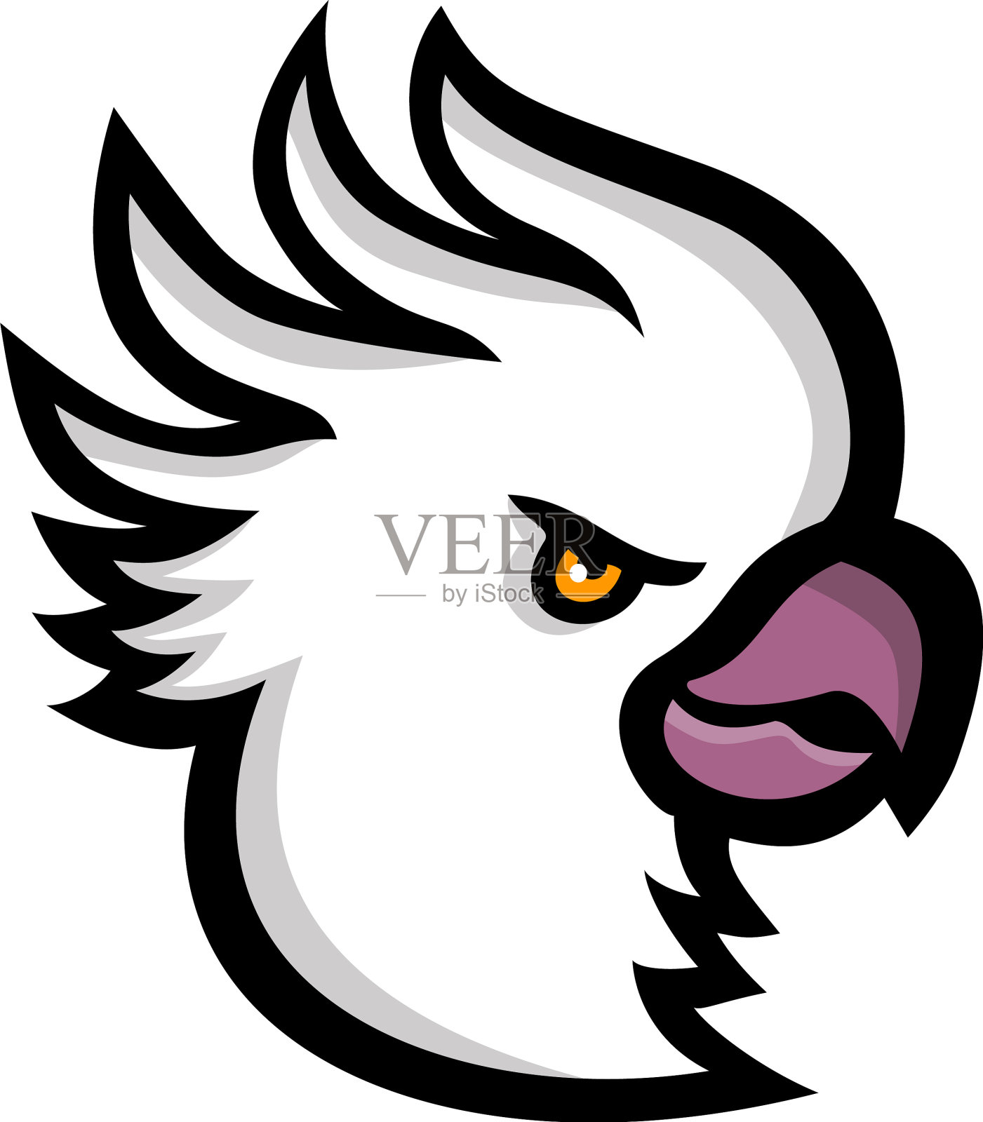 冠毛凤头鹦鹉的吉祥物设计元素图片