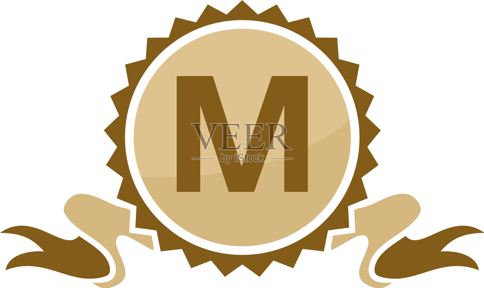 最好的质量缎带字母m设计元素图片