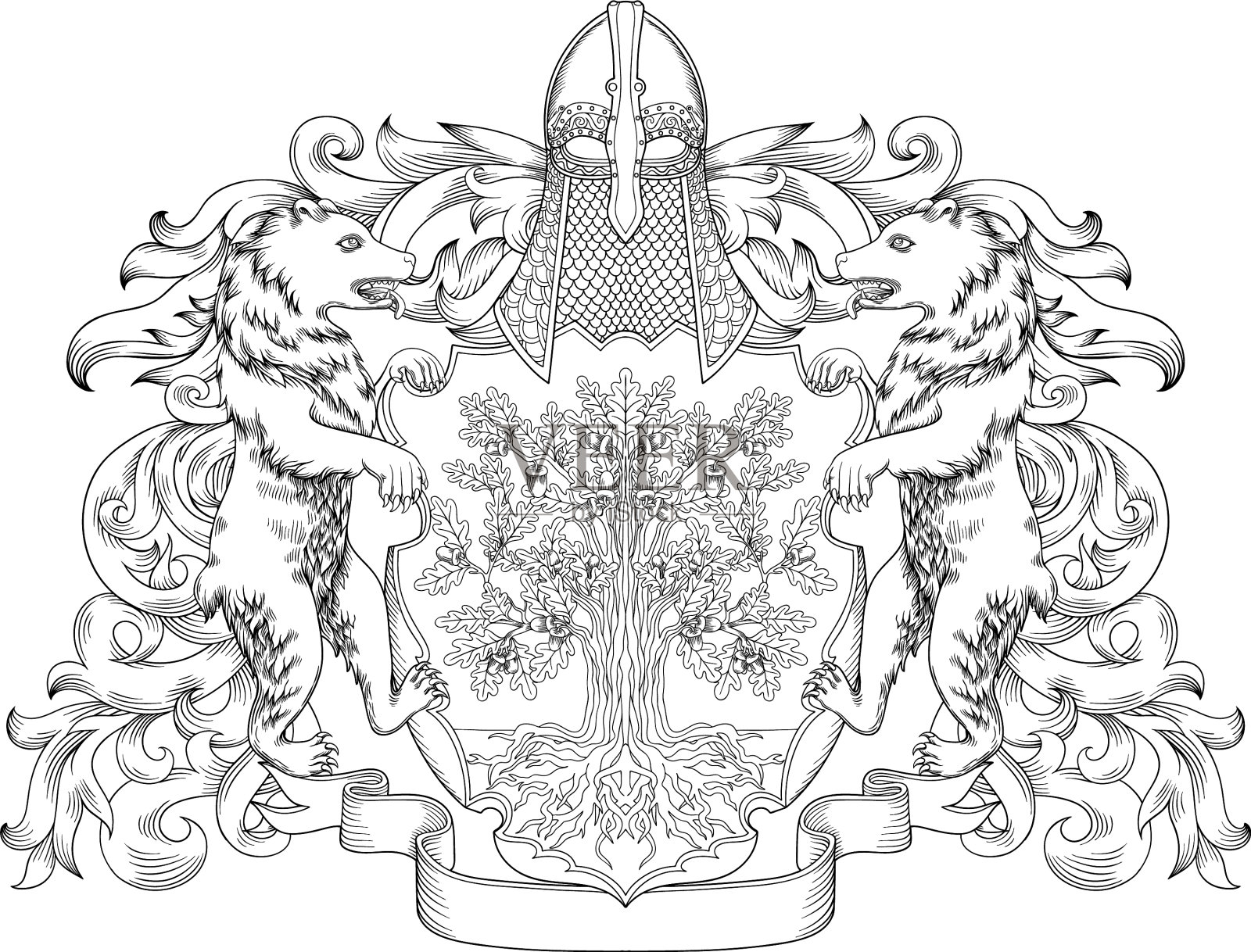 皇家盾形纹章-皇家的纹章设计元素图片