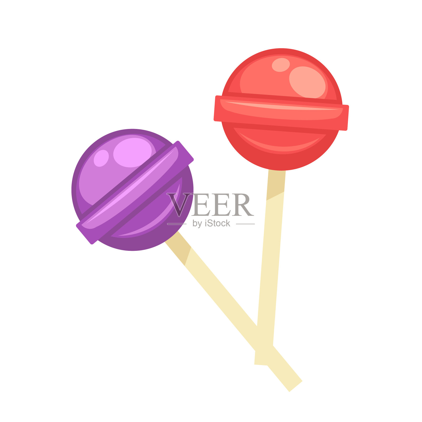 香甜可口的木棒圆棒棒糖设计元素图片