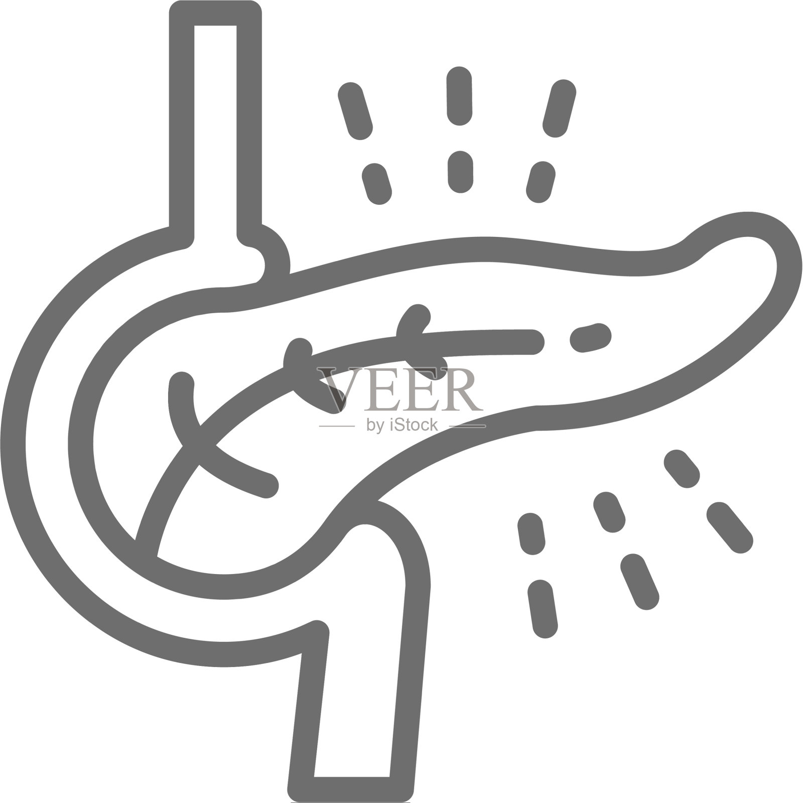 胰脏疾病糖尿病线图标设计元素图片