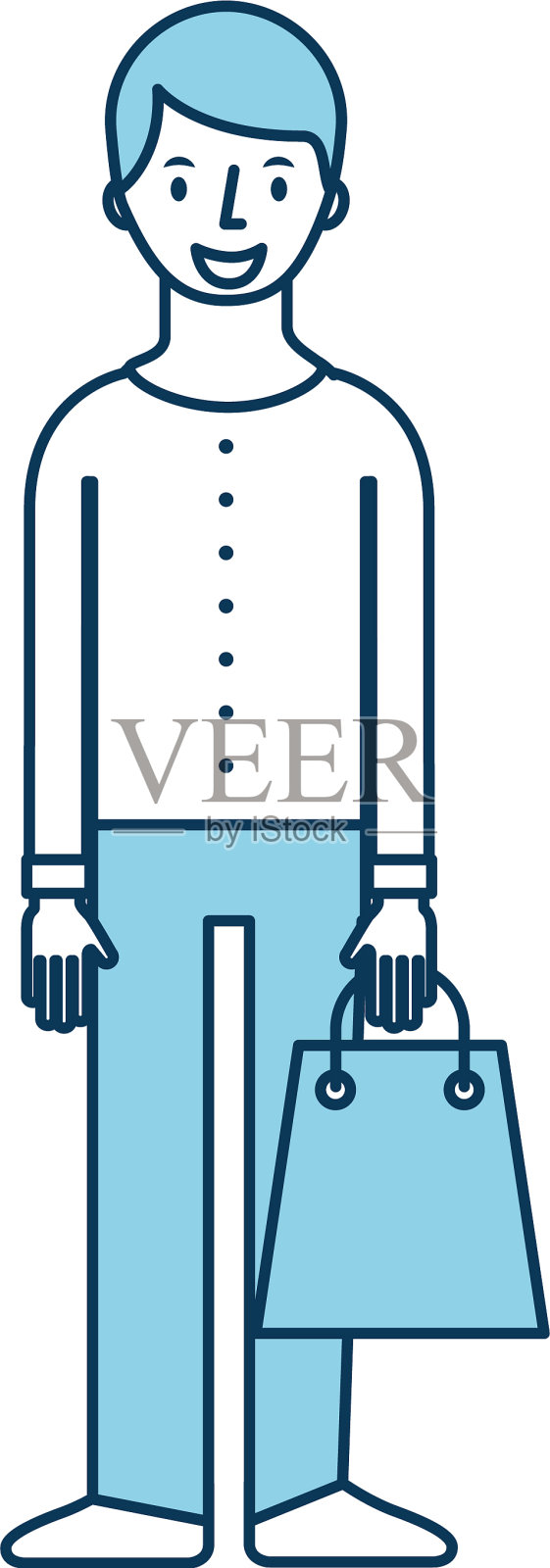 年轻人拿着纸袋购物设计元素图片