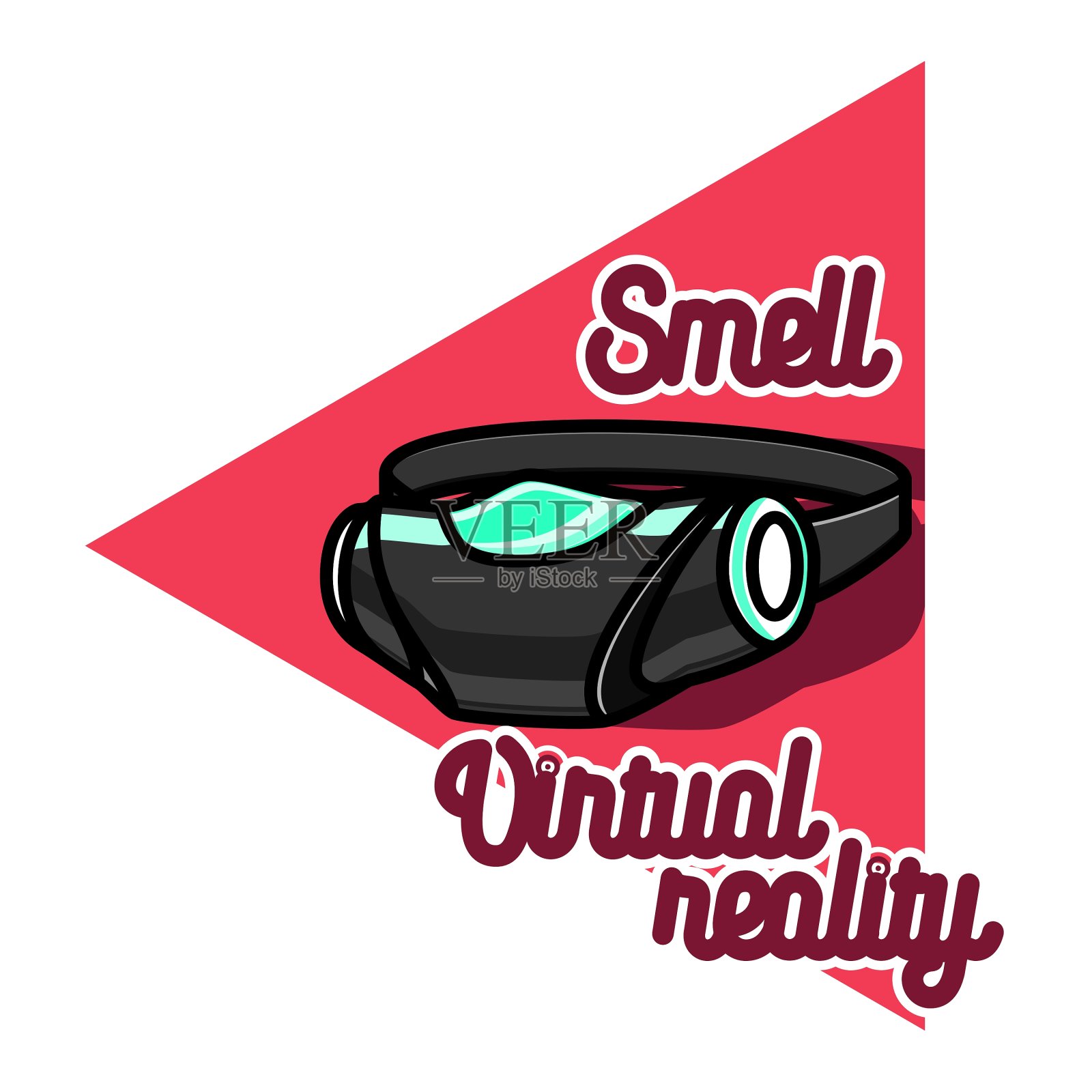 彩色复古虚拟现实徽章设计元素图片