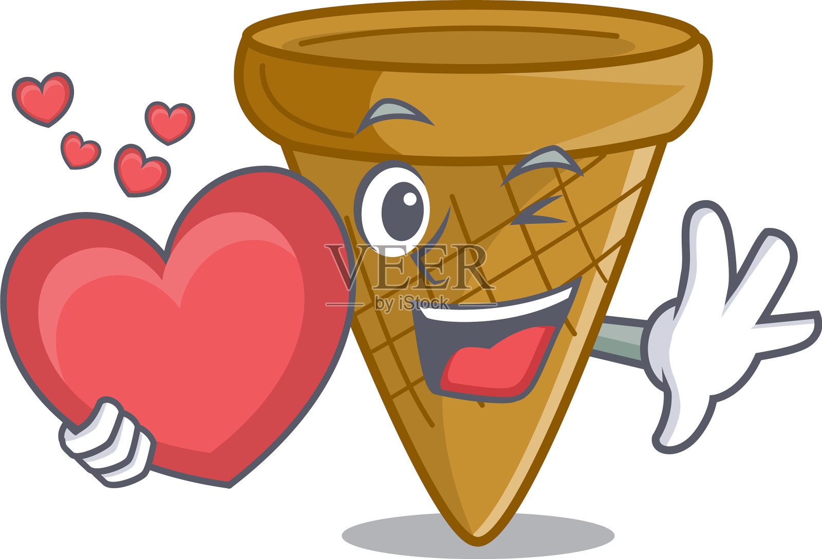 心空的威化筒冰淇淋设计元素图片