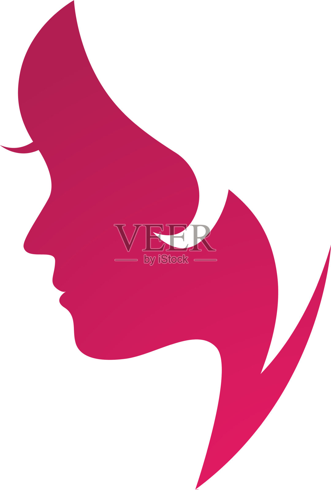 美女脸发标志女性设计元素图片