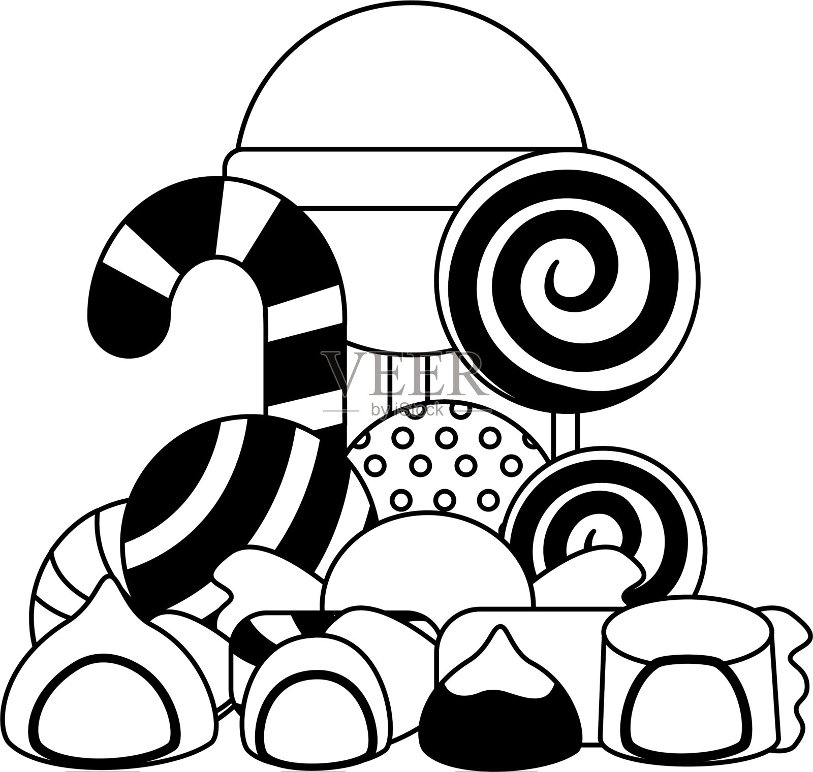 甜糖果孤立图标设计元素图片