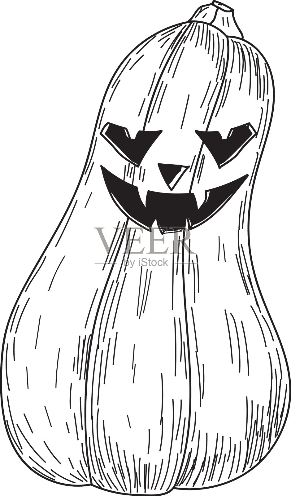 万圣节的南瓜带着邪恶吓人的滑稽笑设计元素图片