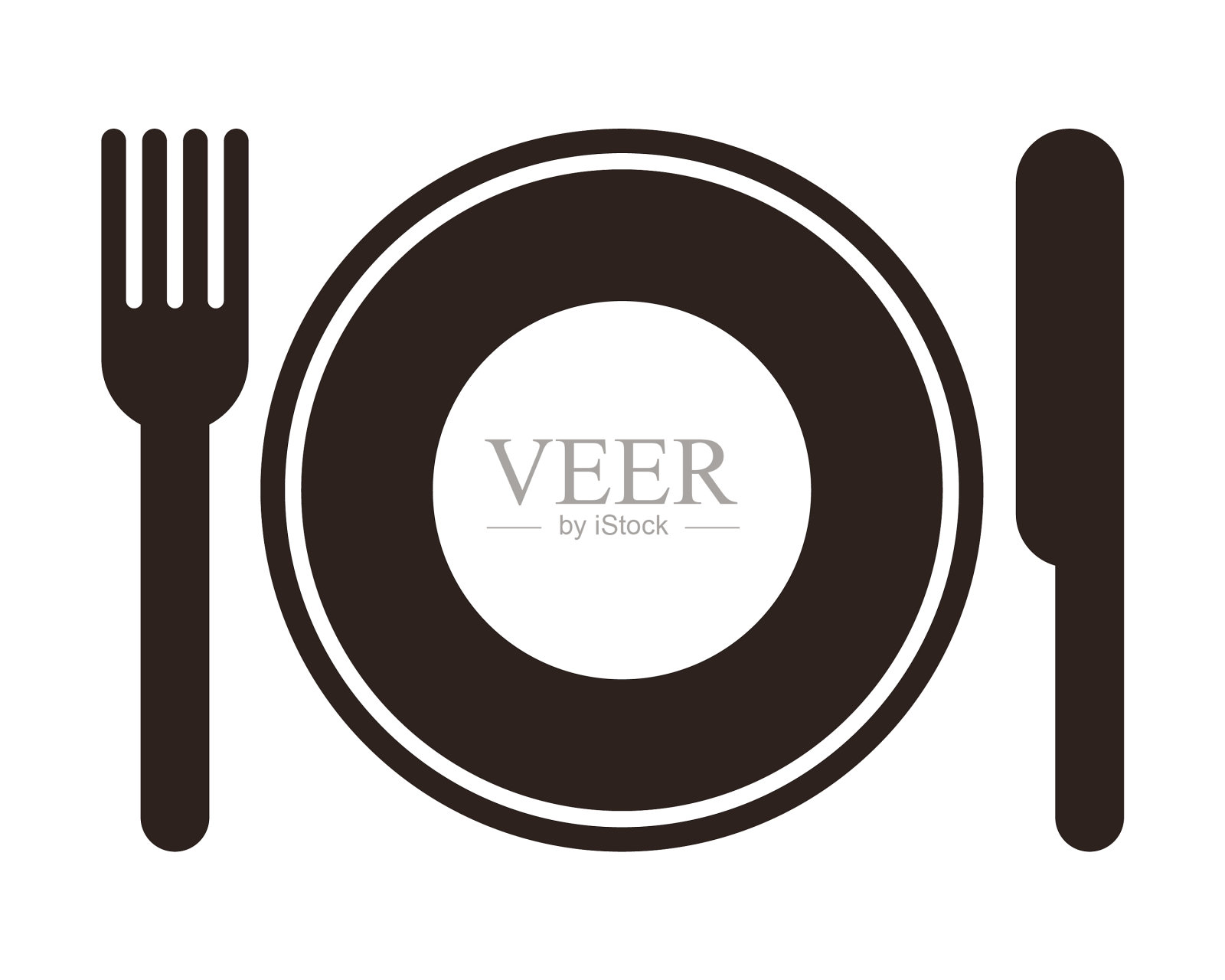 盘子刀叉标志设计元素图片