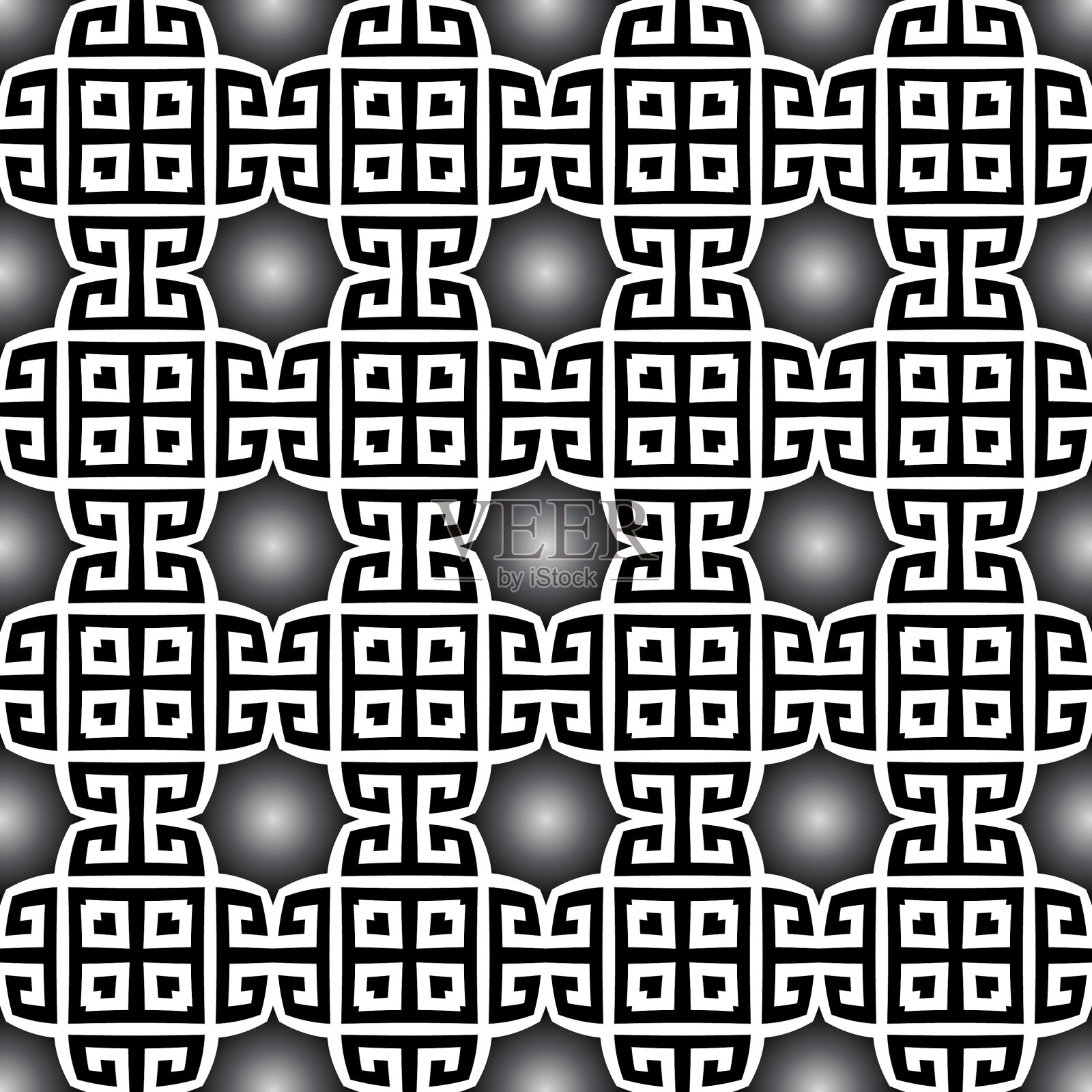 阿拉伯风格3d希腊无缝图案插画图片素材