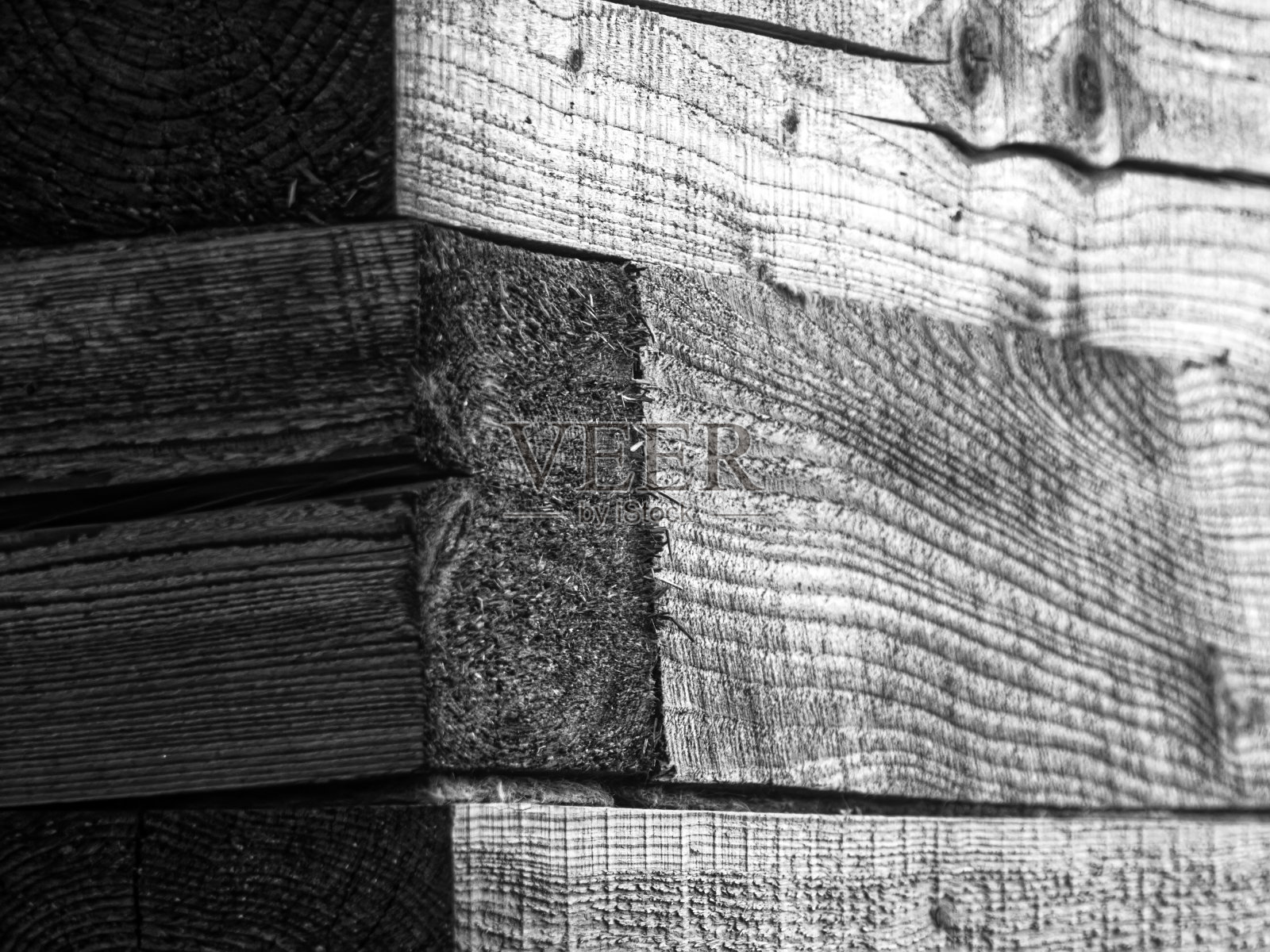 用木材建造的木屋的墙照片摄影图片