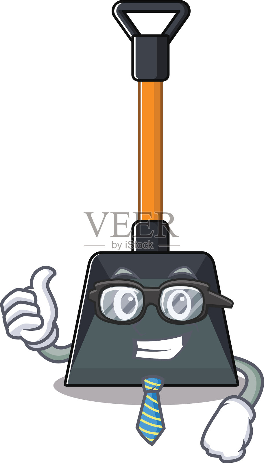 卡通人物商人雪铲插画图片素材