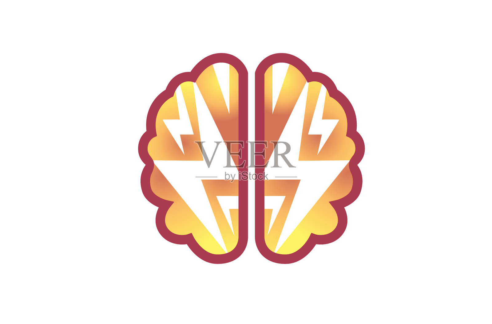 脑闪雷标志设计元素图片