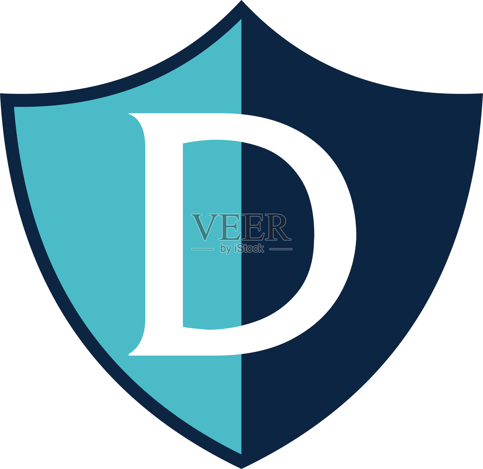 现代屏蔽字母d设计元素图片