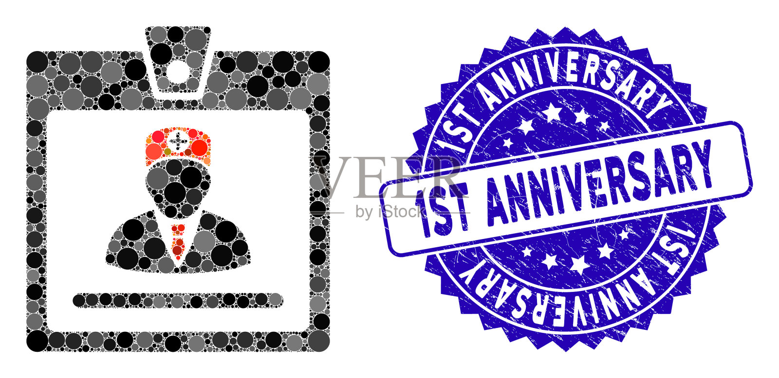 大学医生徽章图标与刮1插画图片素材