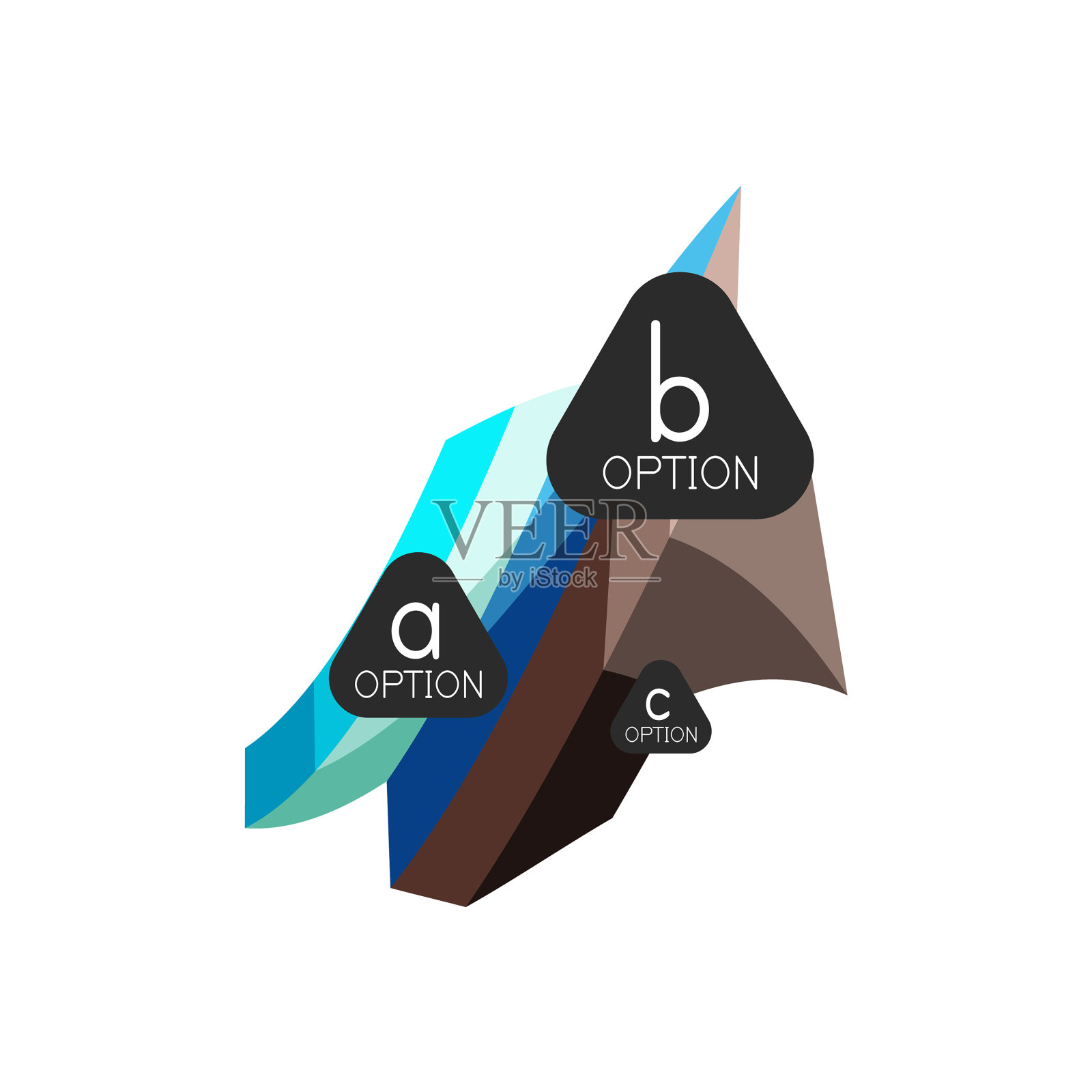 抽象彩色几何选项信息图设计元素图片