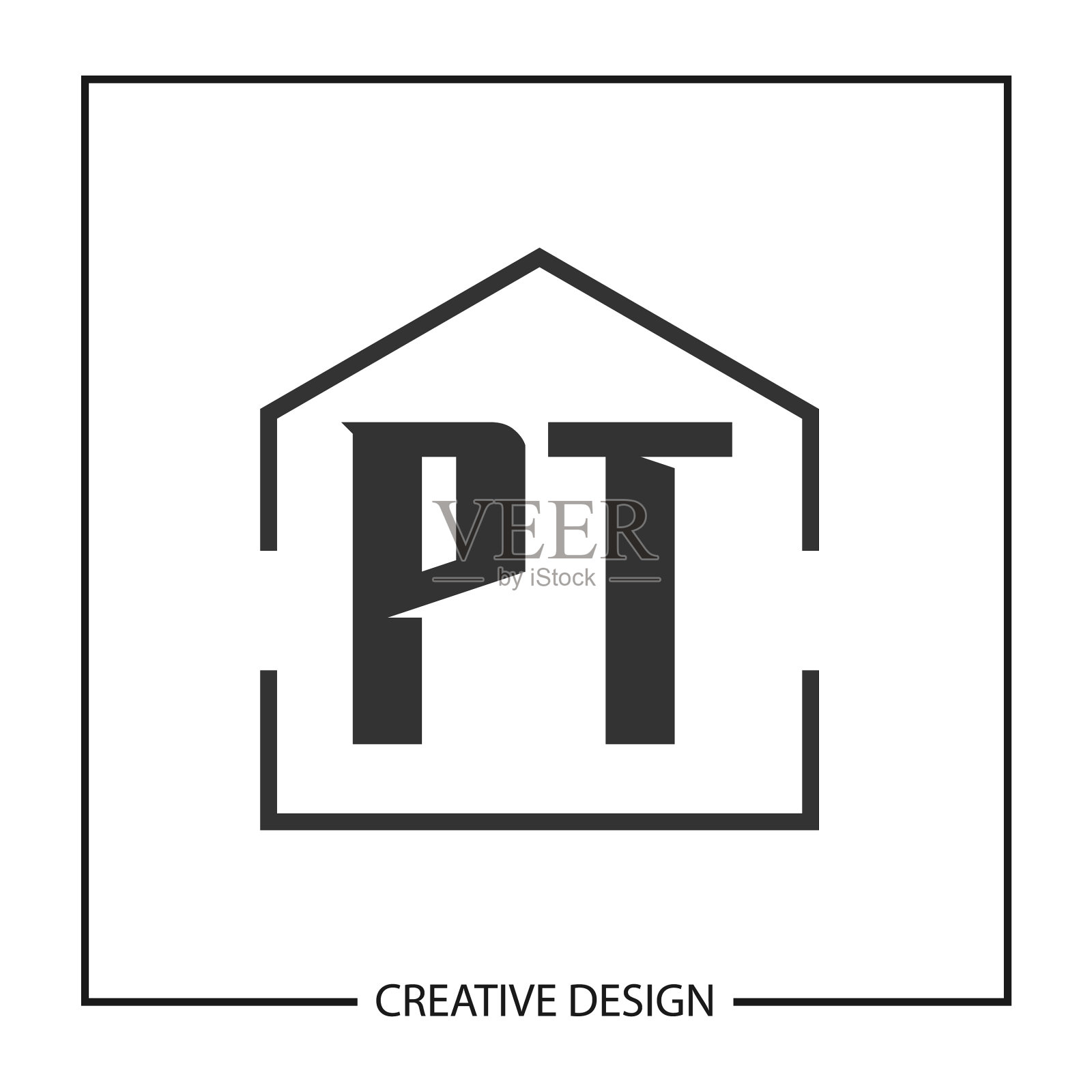 初始pt字母标志模板设计设计元素图片