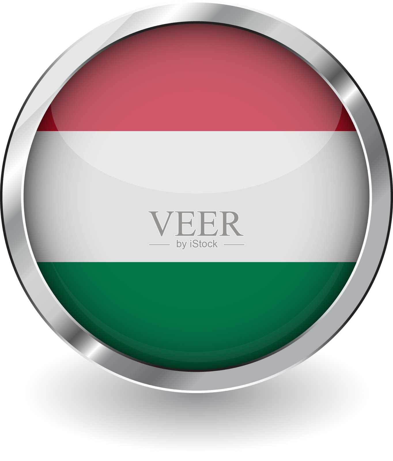 带有金属框架的匈牙利国旗按钮设计元素图片