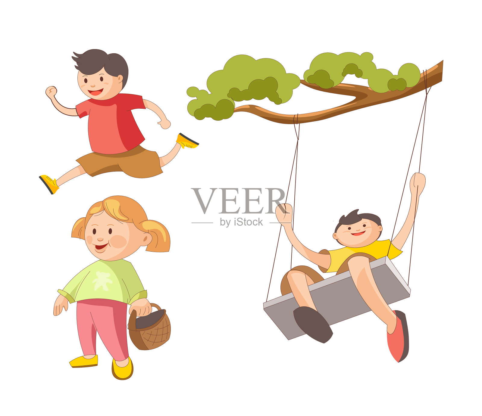 孩子小男孩小女孩玩玩具设计元素图片