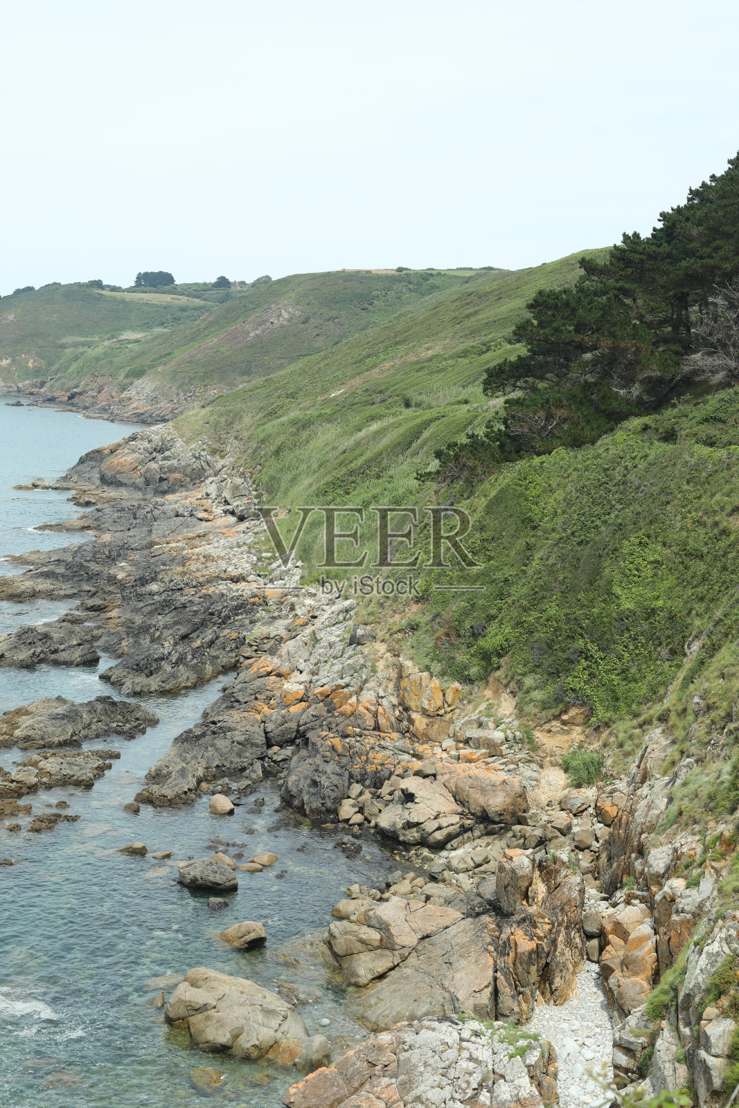 风景优美的法国布列塔尼海照片摄影图片