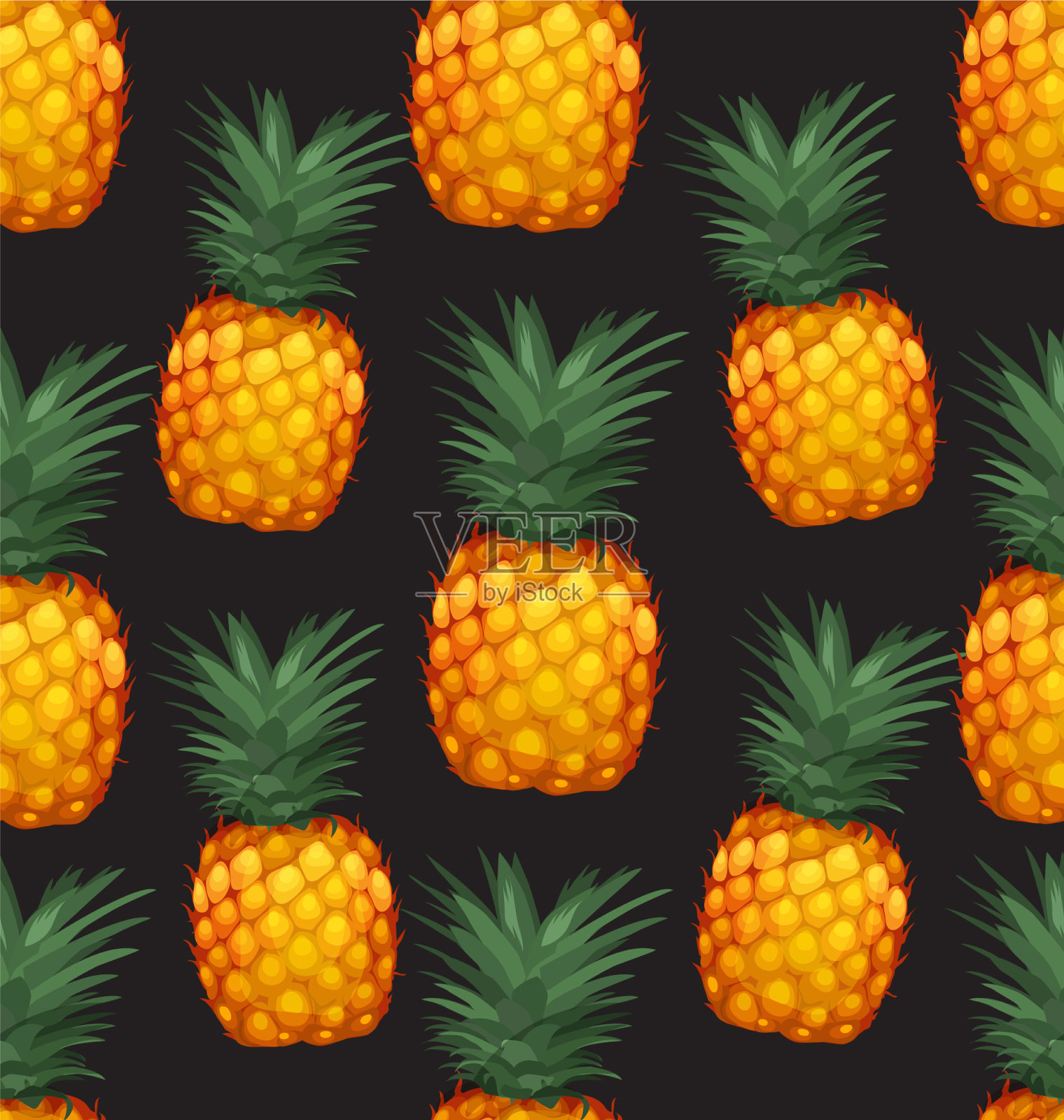 菠萝无缝patter8插画图片素材