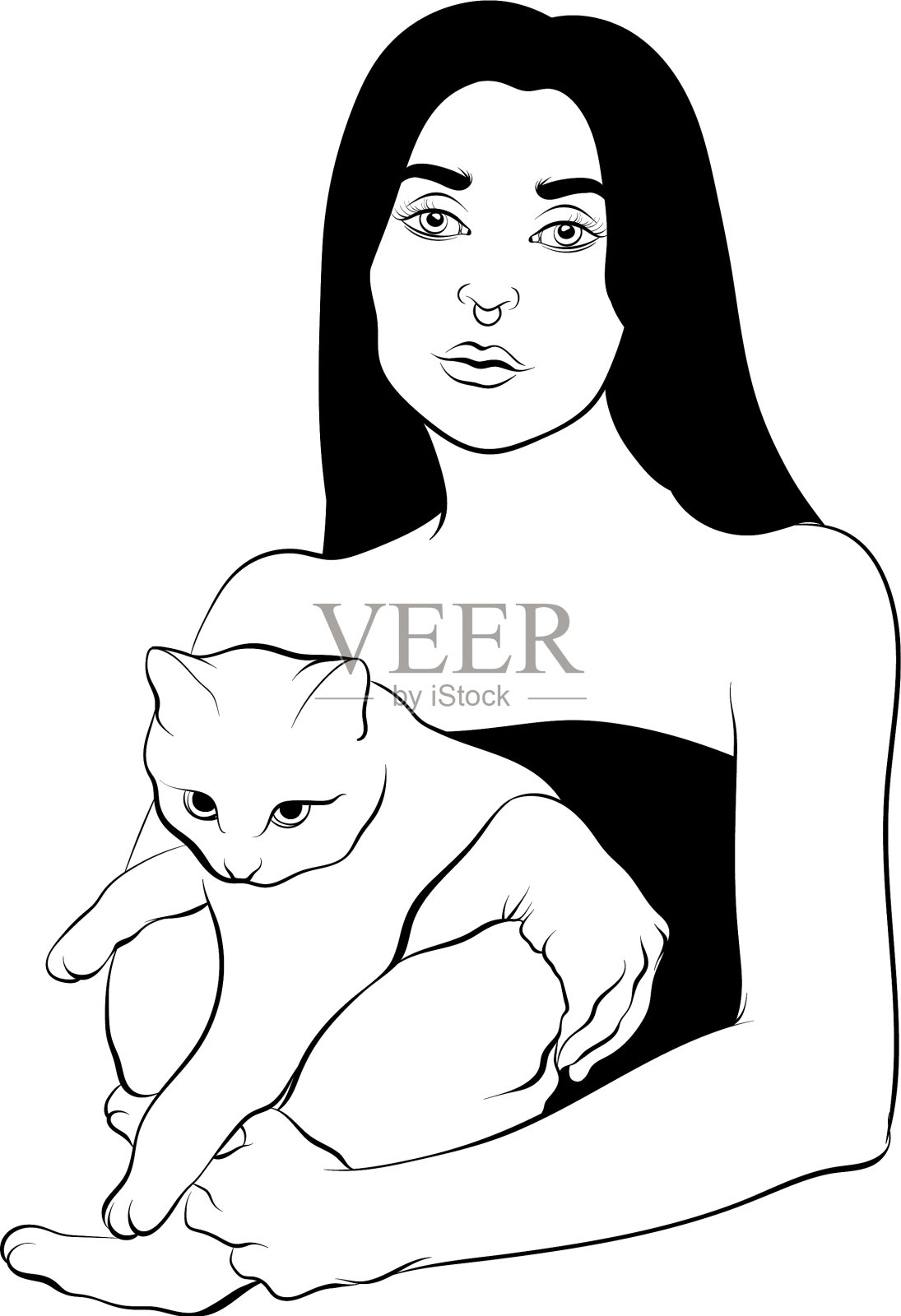 年轻女子用手画设计元素图片