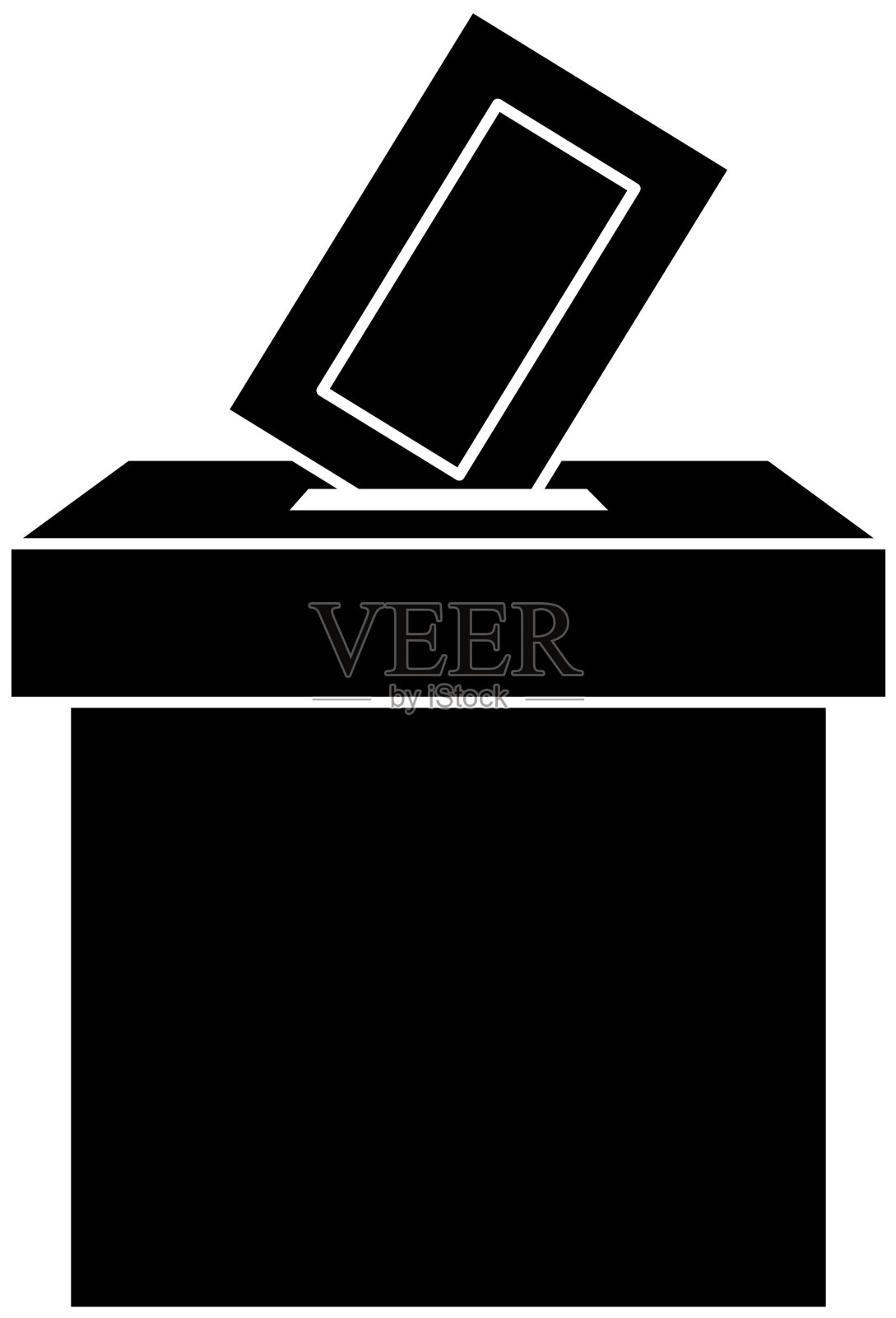 剪影投票箱与投票形式设计元素图片