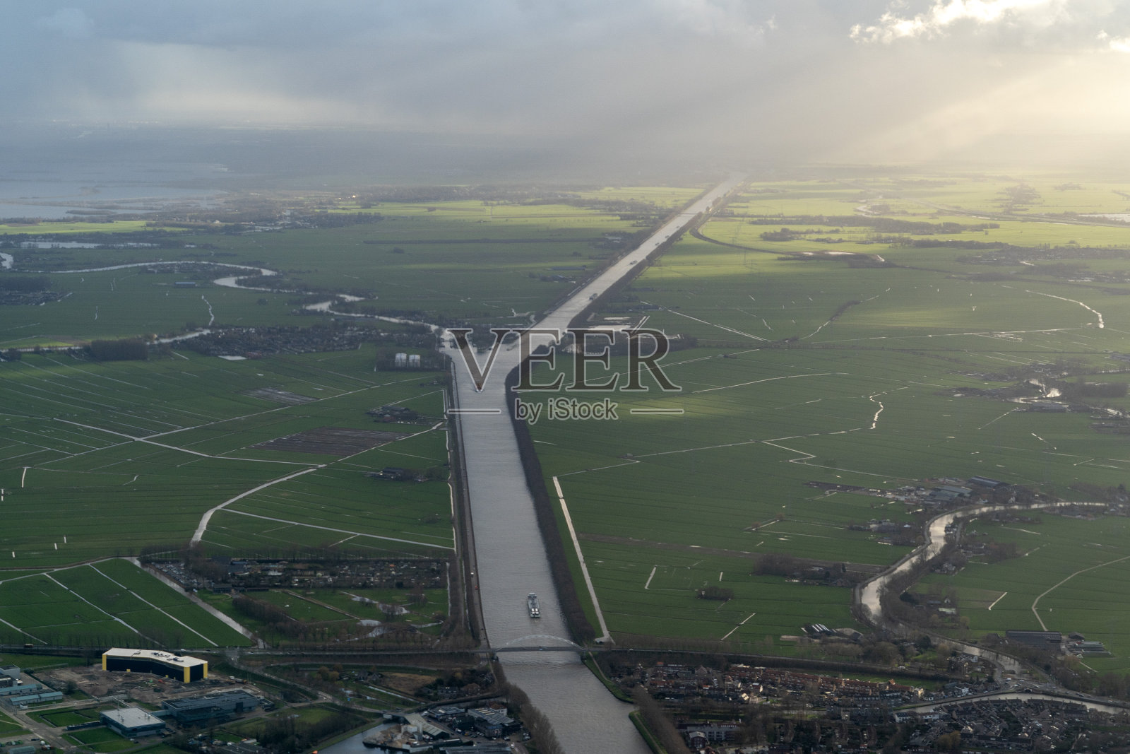 阿姆斯特丹海港航道航拍全景图照片摄影图片
