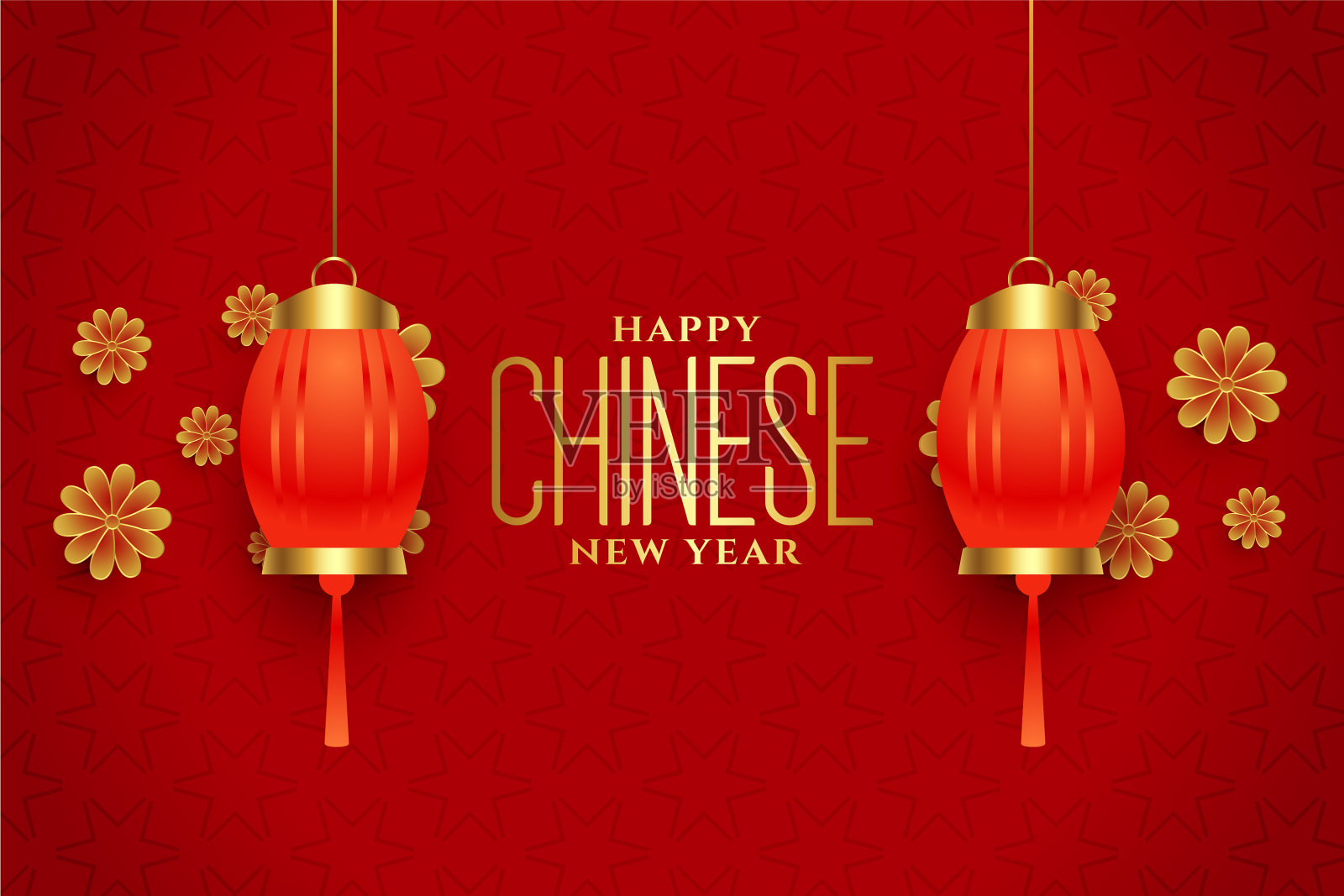 喜庆春节红色装饰背景插画图片素材