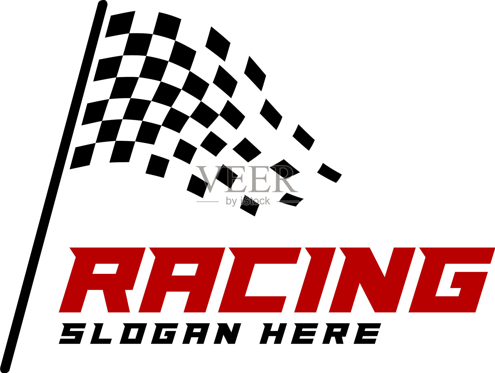 赛车旗标志图标赛车标志概念现代插画图片素材