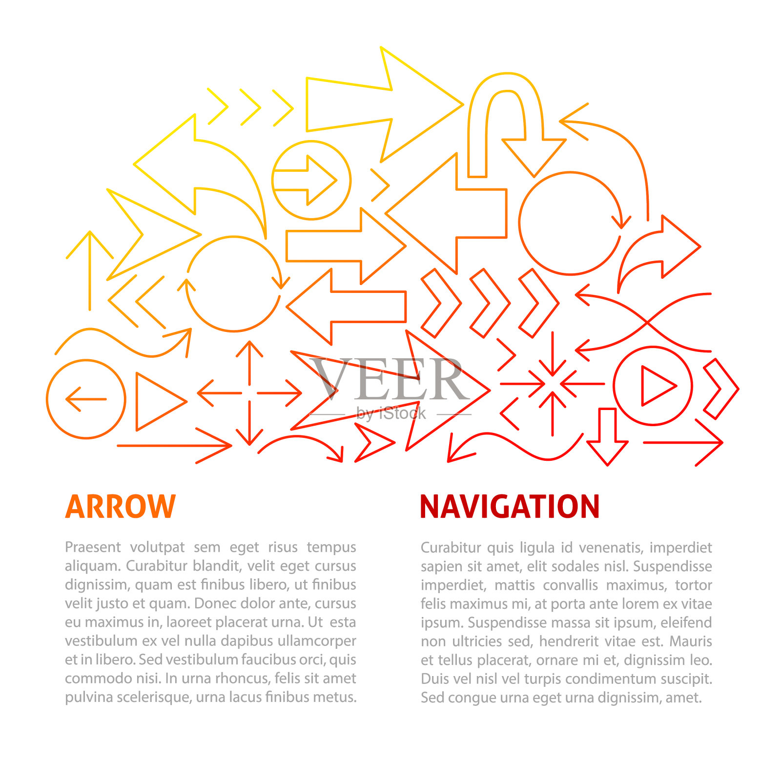 箭头导航行模板插画图片素材