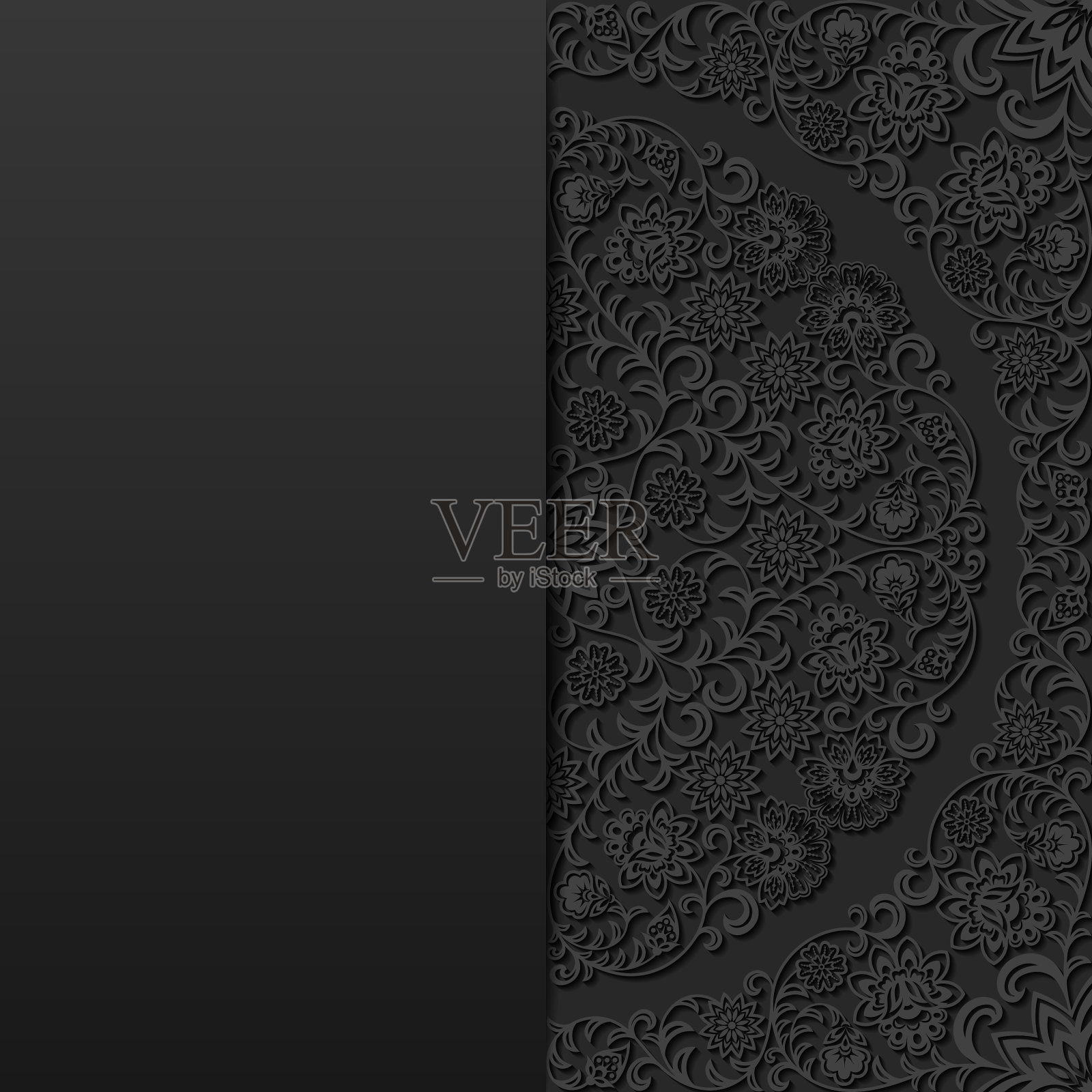 背景与复古的花卉装饰插画图片素材