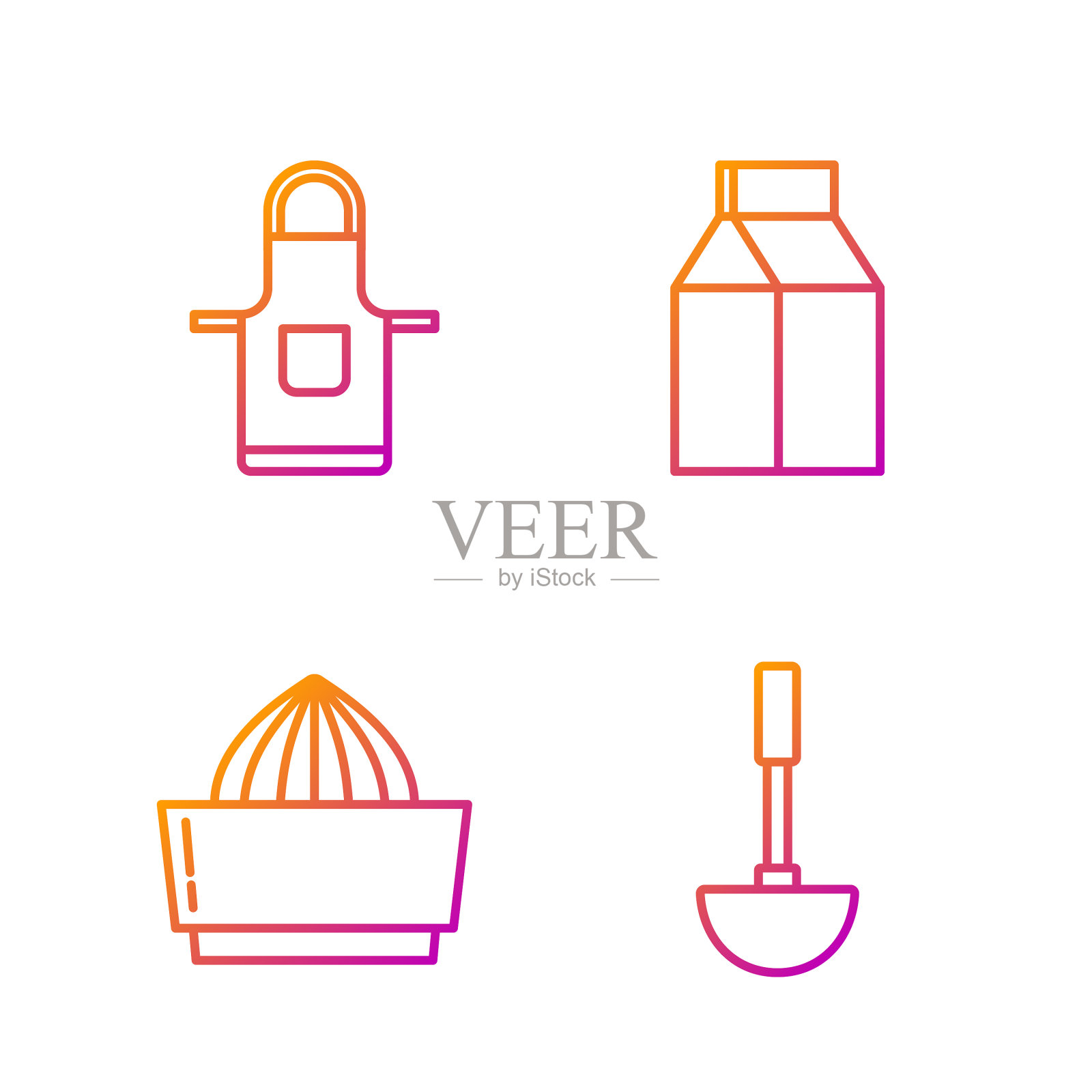 置线厨房舀柑桔汁机图标素材