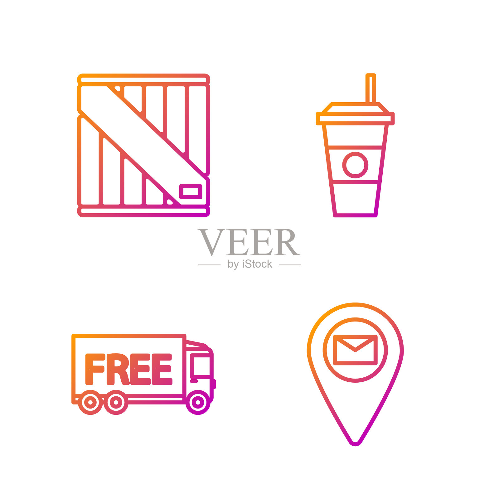 在地图纸上设置行占位符免费投递图标素材