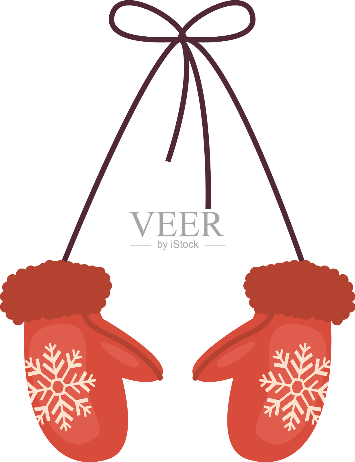 白色的圣诞季设计手套设计元素图片