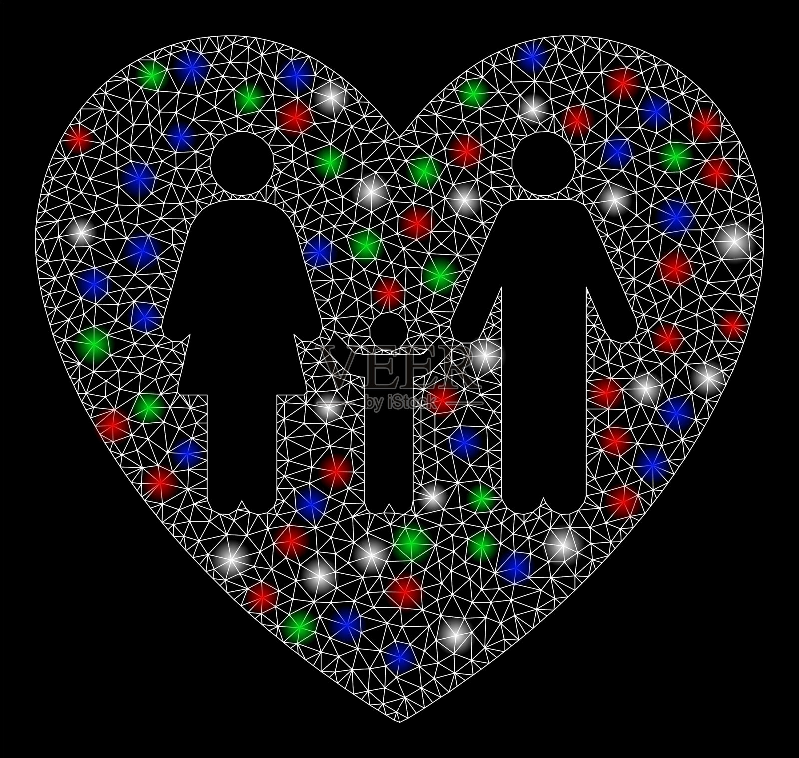 亮网网家庭爱心有耀斑插画图片素材