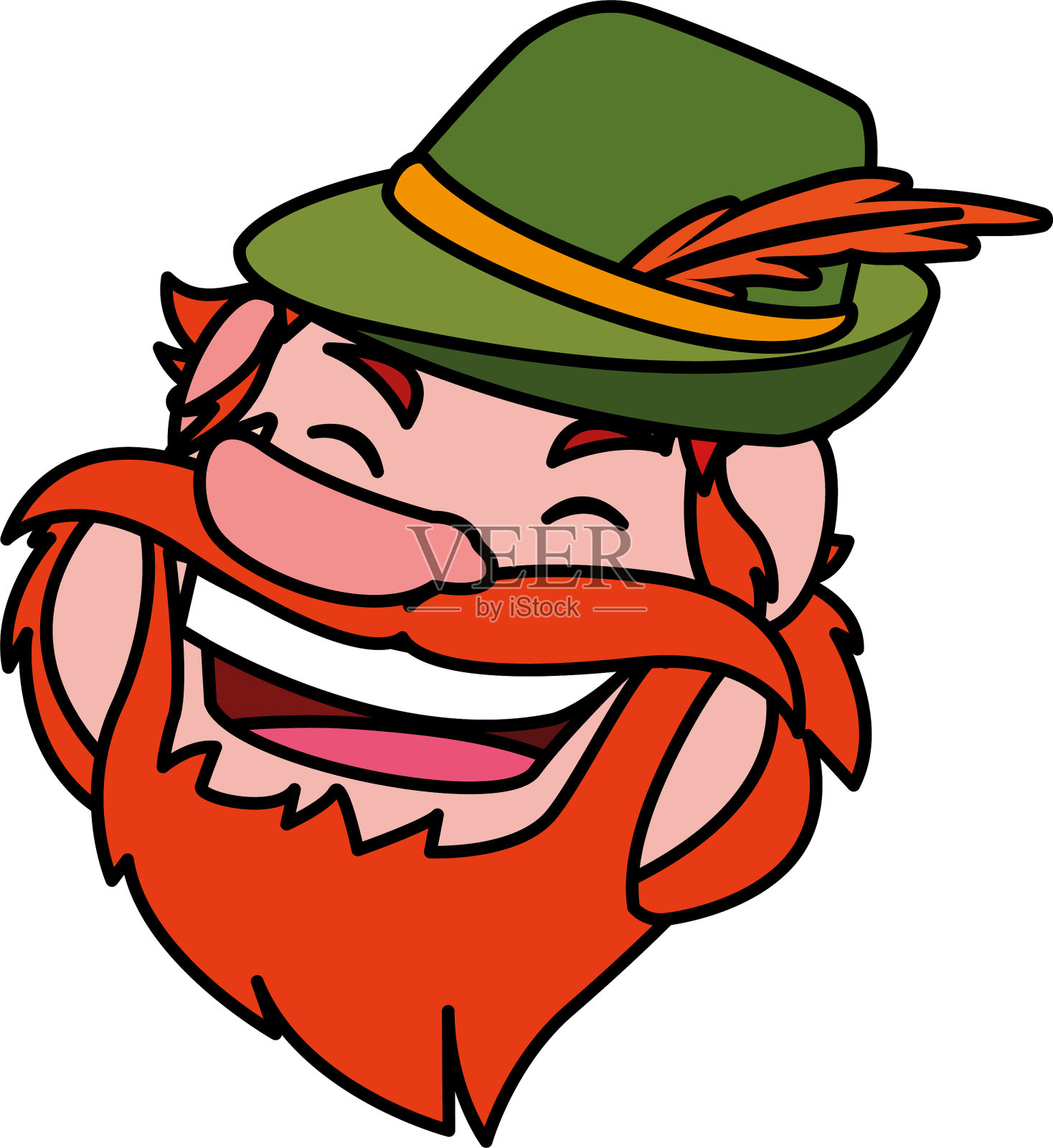 头领戴着白色背景的帽子微笑着设计元素图片