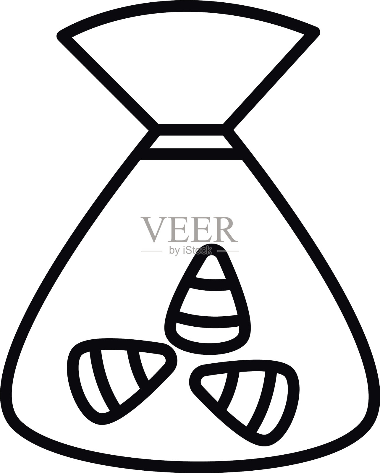 袋与糖果糖果和糖果的图标线图标素材