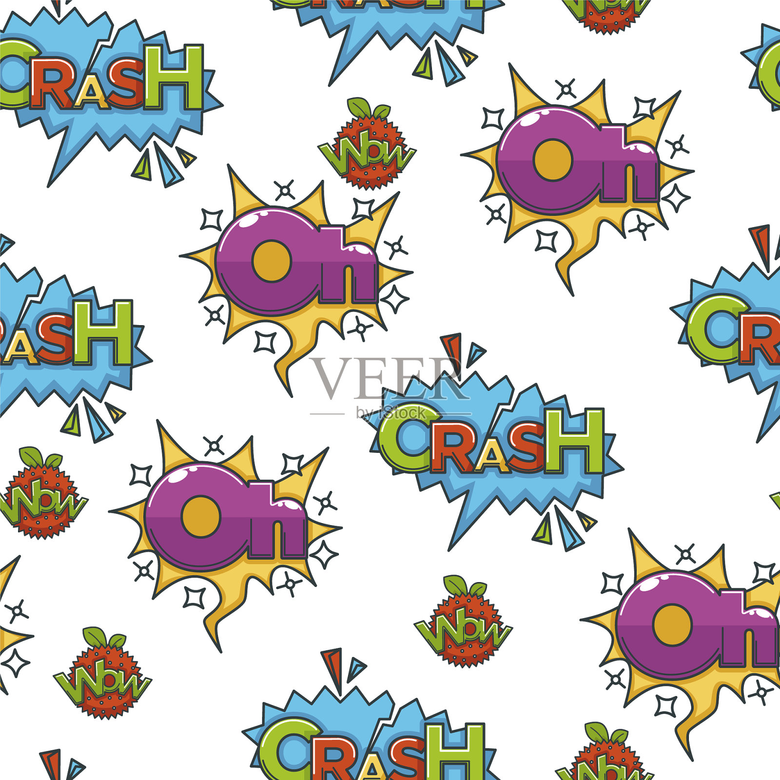 漫画中带有感叹词的演讲泡泡插画图片素材