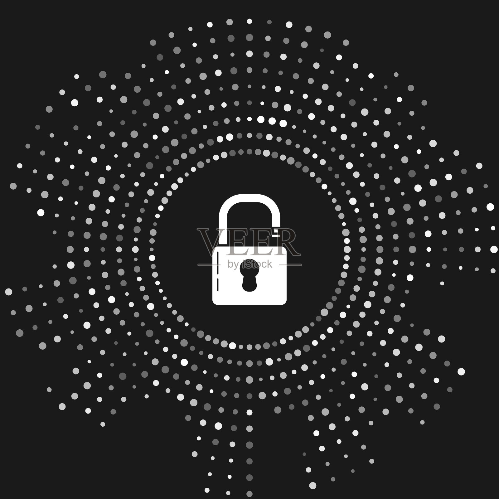 白色开锁图标隔离在灰色插画图片素材